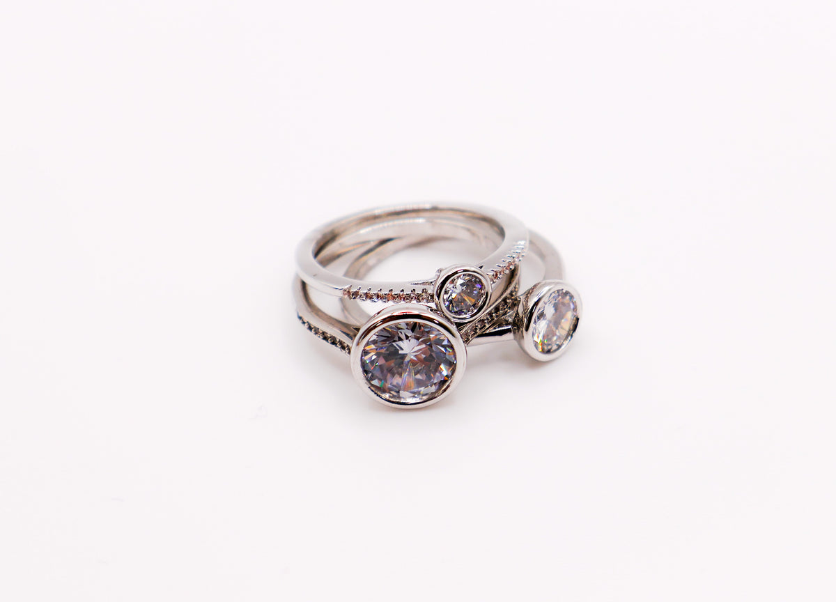 Harmony Gemstone Trio Ring Set