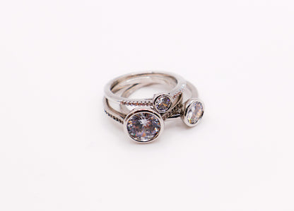Harmony Gemstone Trio Ring Set
