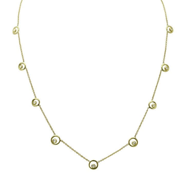 Karma Chain- 14K Gold with Ripples of Diamonds